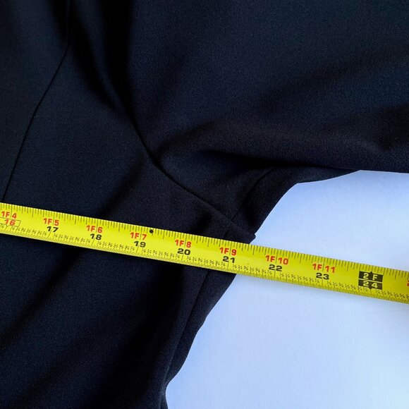 Calvin Klein Women's Black Surplice V Neck Rhinestone Jumpsuit Plus Sleeves 14W - Picture 10 of 16